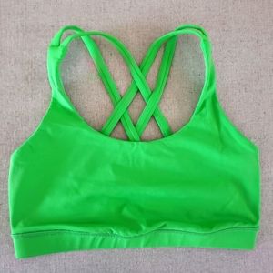 Lululemon – Energy Bra Bright Green Cross Back Bra 6